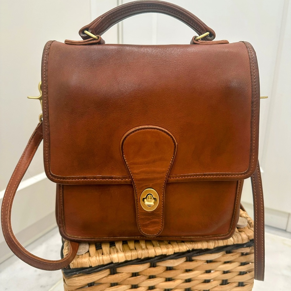 Authentic Vintage Coach Leather Top Handle Crossbody Bag – Made in USA